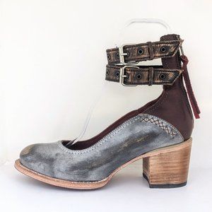 Freebird by Steven Candella in Ice Distressed Gray and Wine Red Size 11